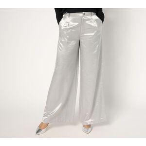 Peace Love World Women's Pants Sz 0 Label Regular Shiny Wide Leg Gray A674548